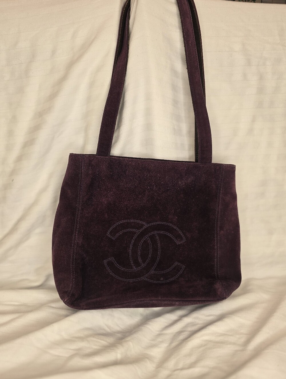 Chanel Vintage Purple Suede Tote